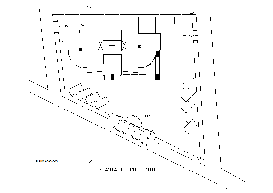 Assembly finish plan of office dwg file