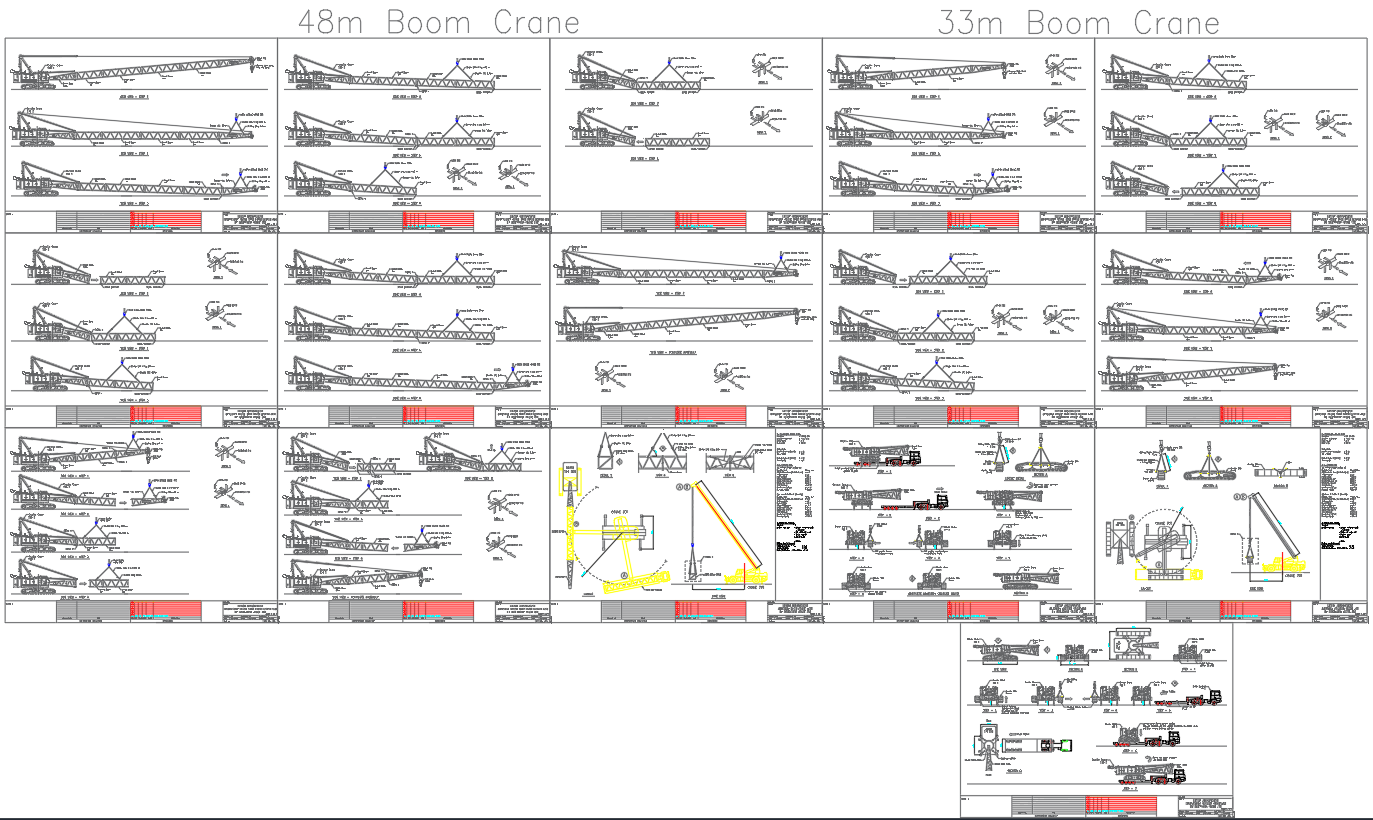 Assembly Crawler Crane 150T Detail Drawing in DWG File