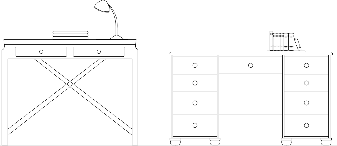 Study Table with Rack Detail AutoCAD CAD Drawing DWG file