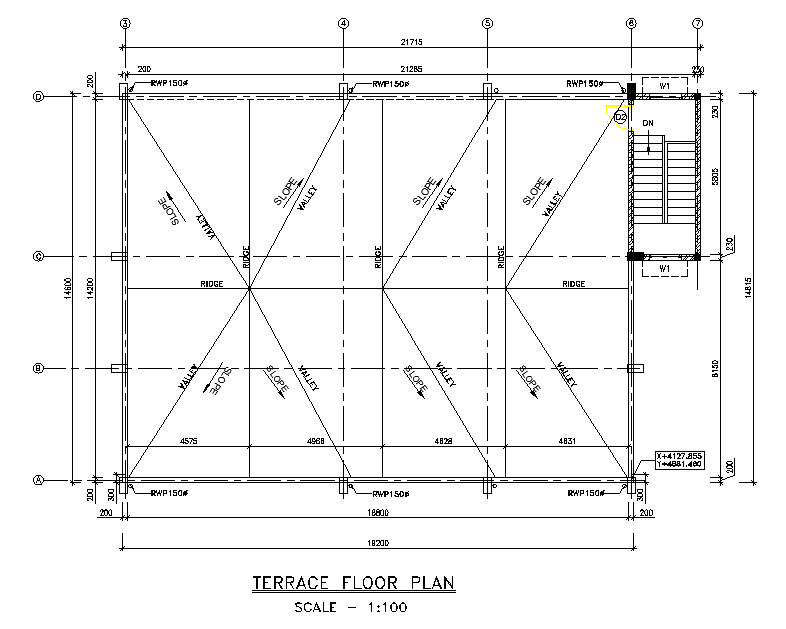 A terrace floor plan and toilet detail of chemical pump house building has given in this 2D Autocad DWG drawing file. Download the 2D Autocad DWG drawing file.