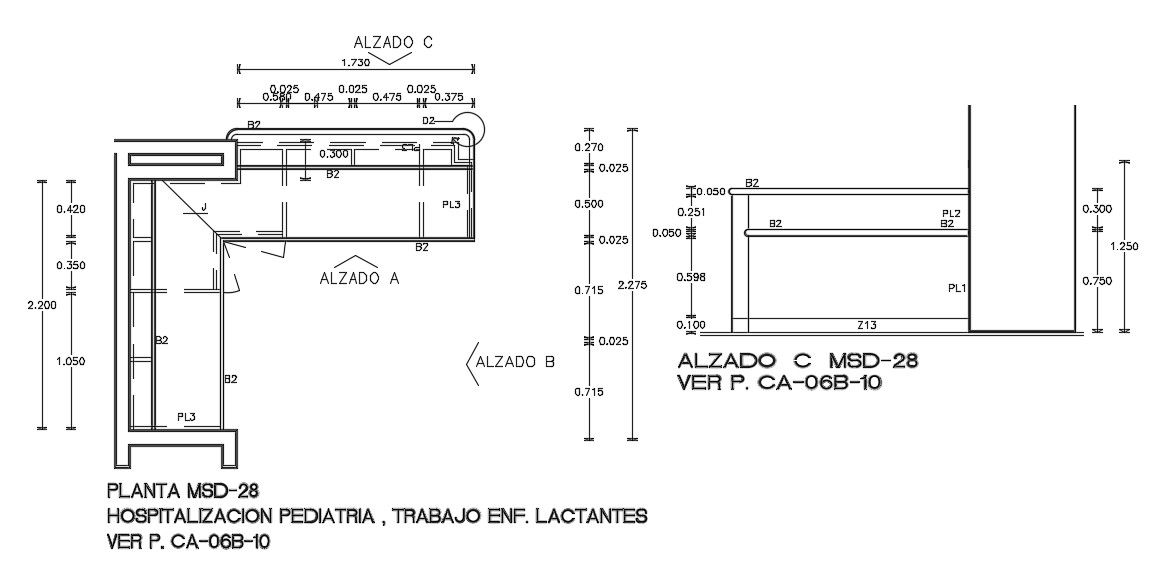 Pediatric Hospital Furniture Top View CAD AutoCAD DWG file