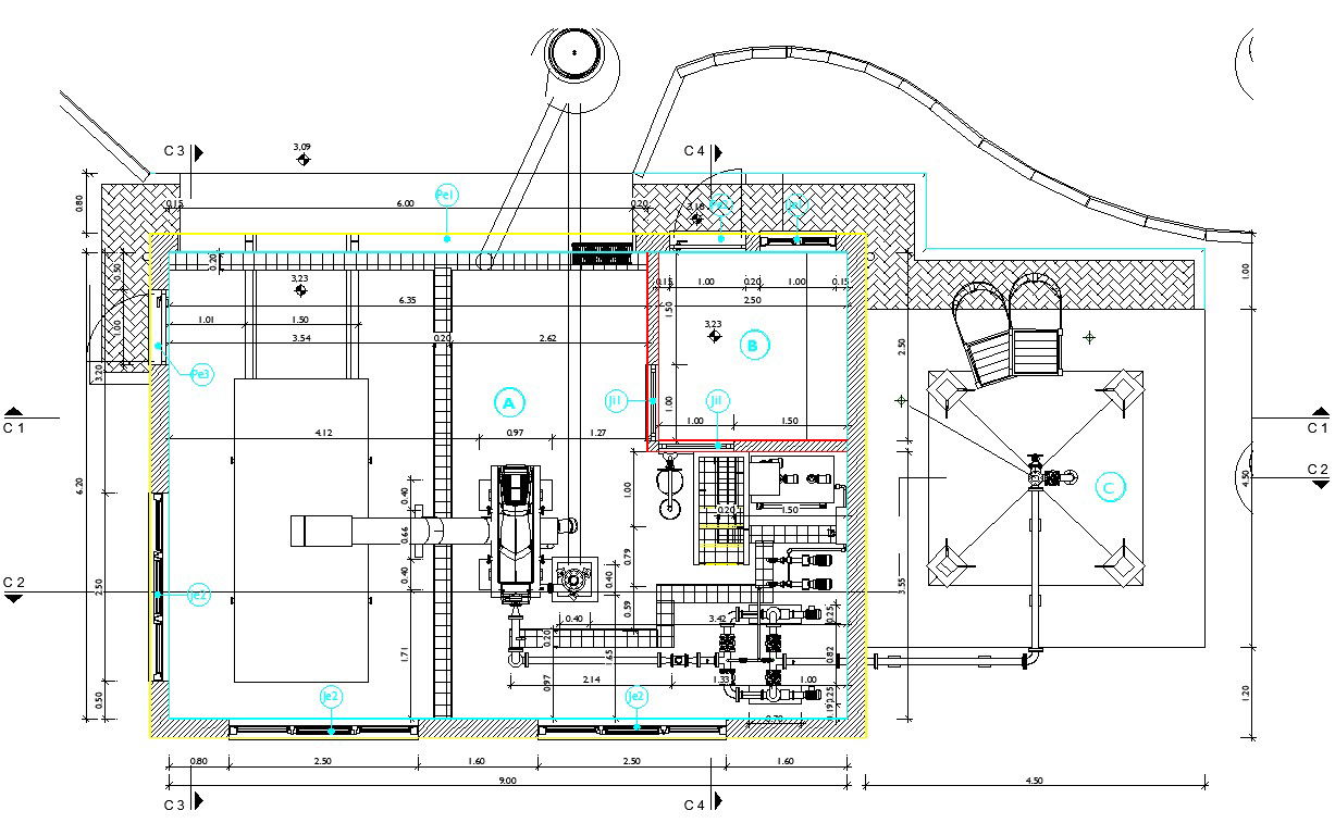 A top view of the industrial building is given in this file