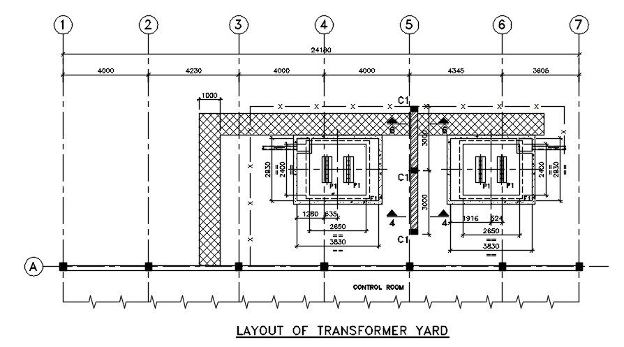 A transformer layout and foundation detail of control room details has given in this 2D Autocad DWG drawing file. Download the 2D Autocad DWG drawing file.