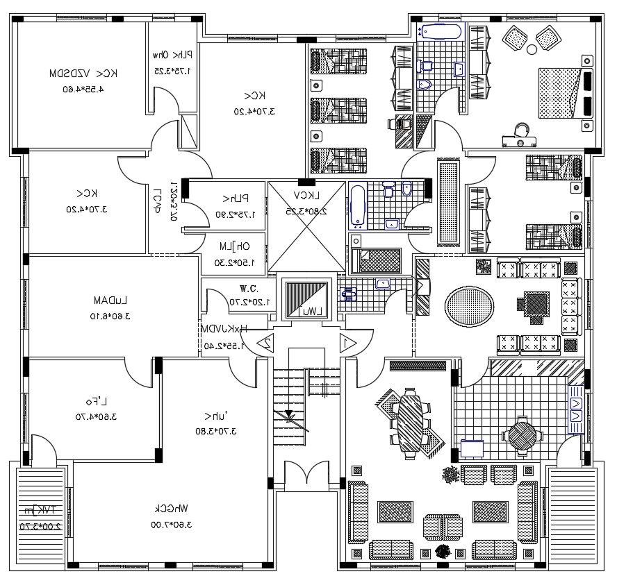 Attached Apartment CAD Drawing Download