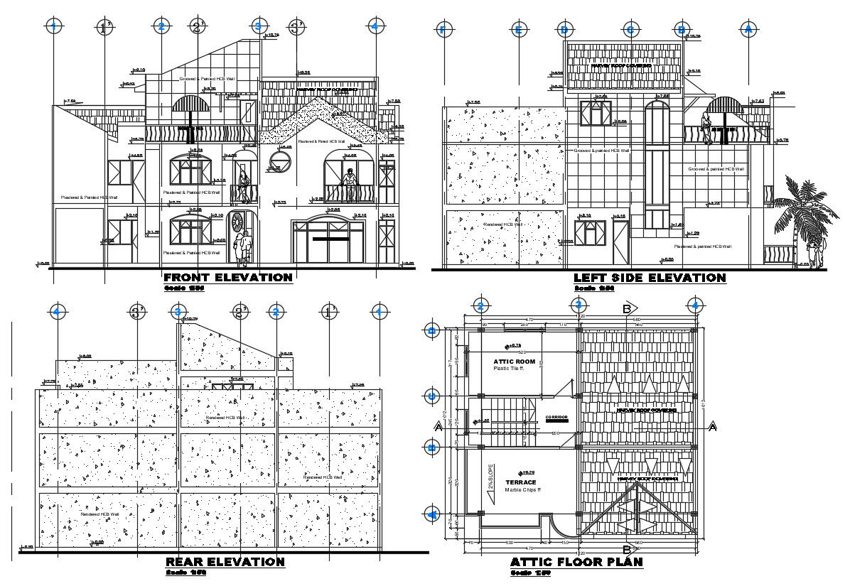 Attic Apartment CAD Drawing Download