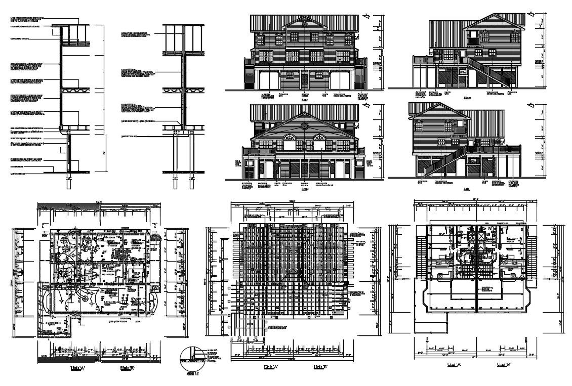 Attic House Plan And Elevation Design DWG File
