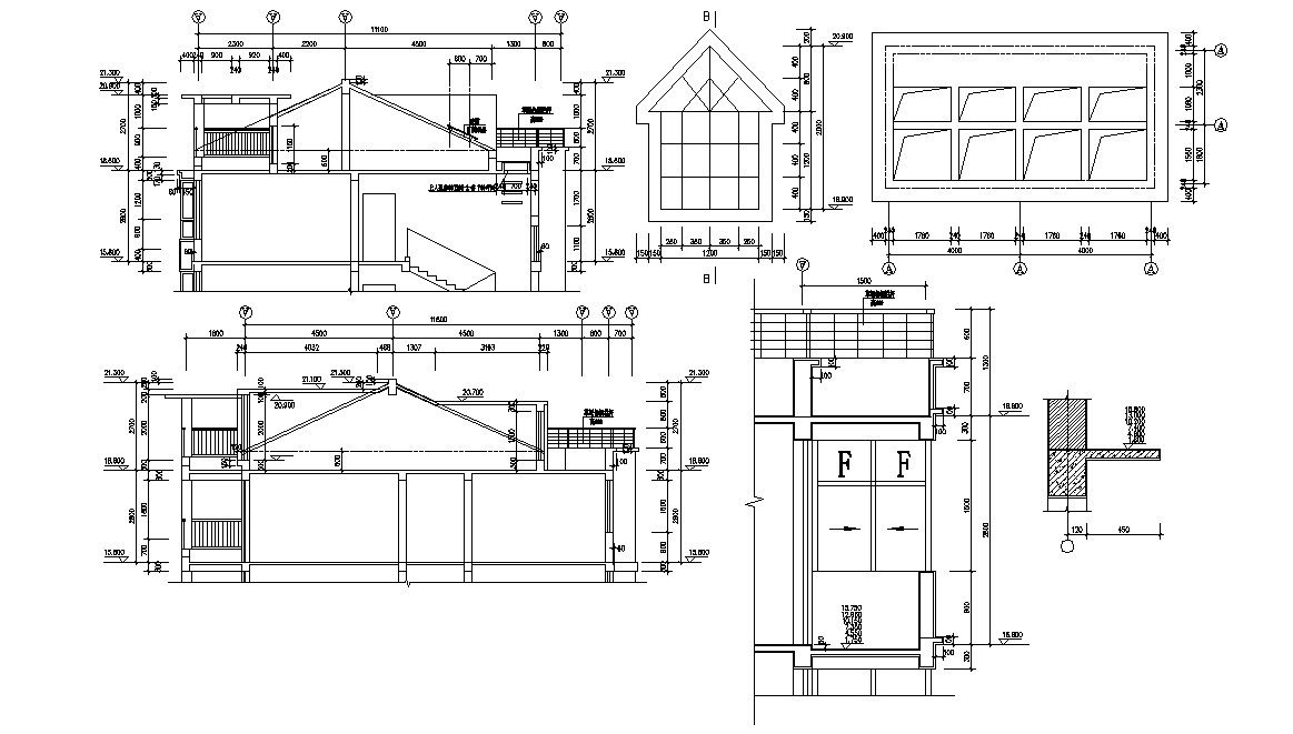 Attic House Section CAD Drawing Download