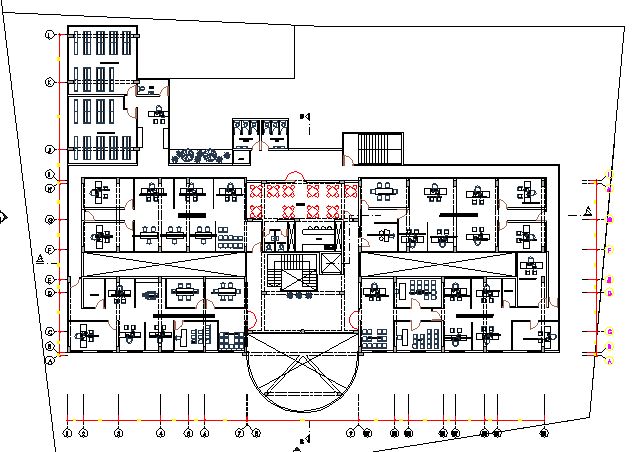 Attorney office two levels architecture layout plan details dwg file
