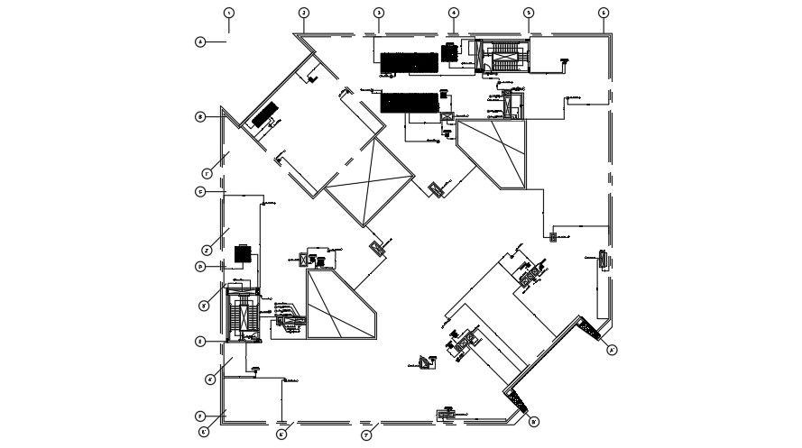 Attorney headquarters roof floor plan drawing is given in this CAD file
