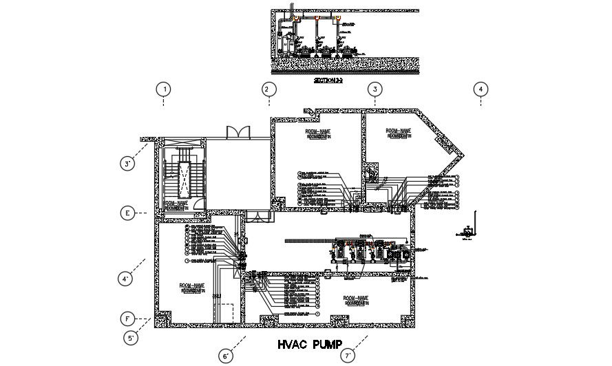 Attorney headquarters water tank HVAC pump detail drawing