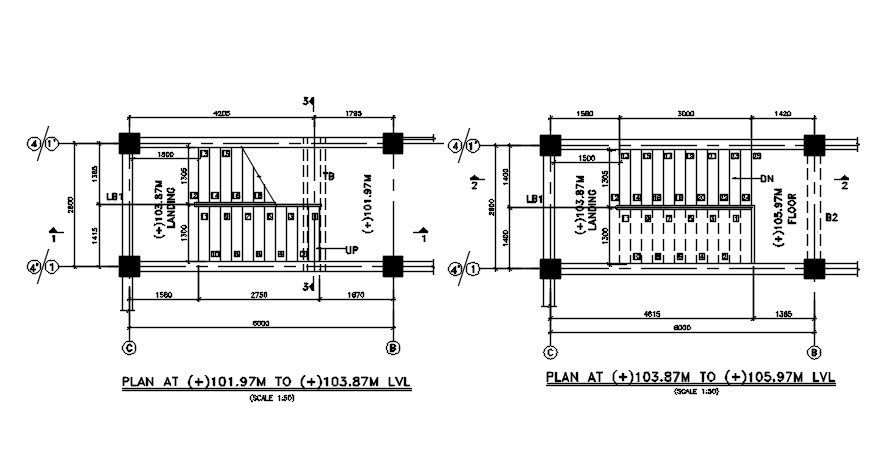 A typical Plan staircase detail of control room has given in this 2D Autocad DWG drawing file. Download the Autocad DWG drawing file.