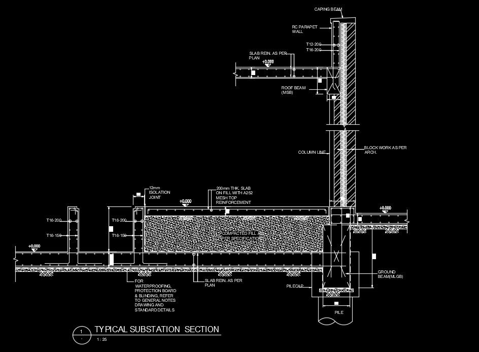A typical substation section AutoCAD drawing is given in this file