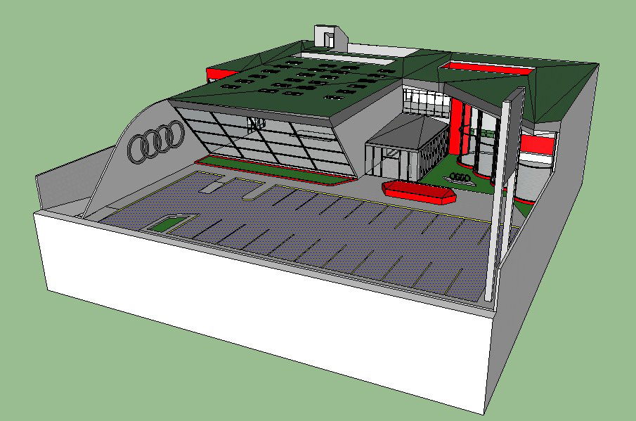 Audi Showroom 3D CAD SKP File for Commercial Building Projects