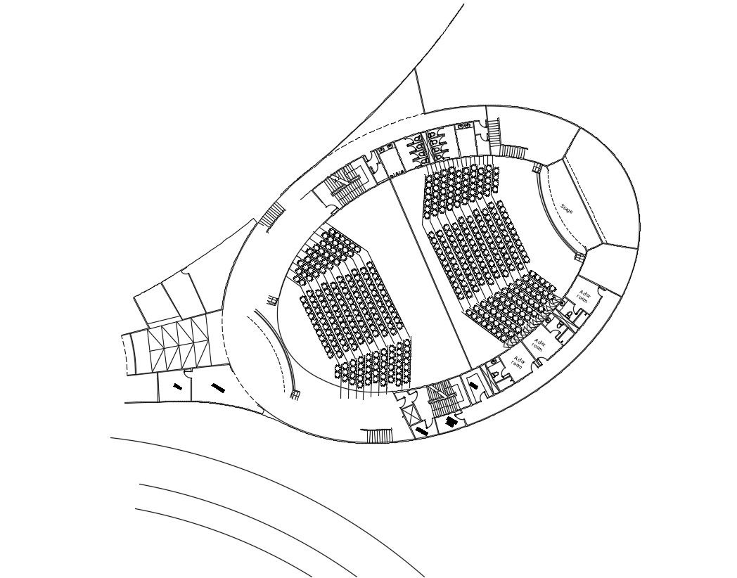 Modern Auditorium Design Layout in DWG AutoCAD File for Interiors