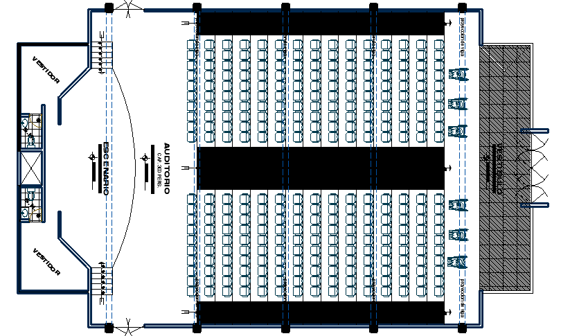 Auditorium Hall of School Architecture Design dwg file