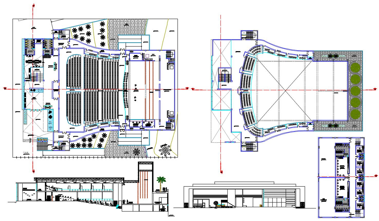 Auditorium Plan With Dimensions DWG File