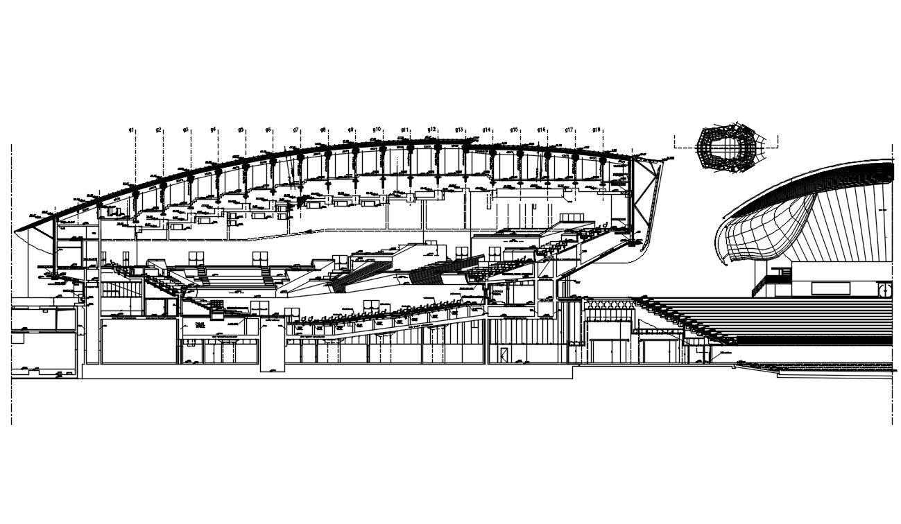 Auditorium Seating Section DWG File