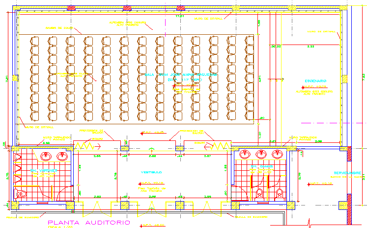Auditorium layout plan dwg file