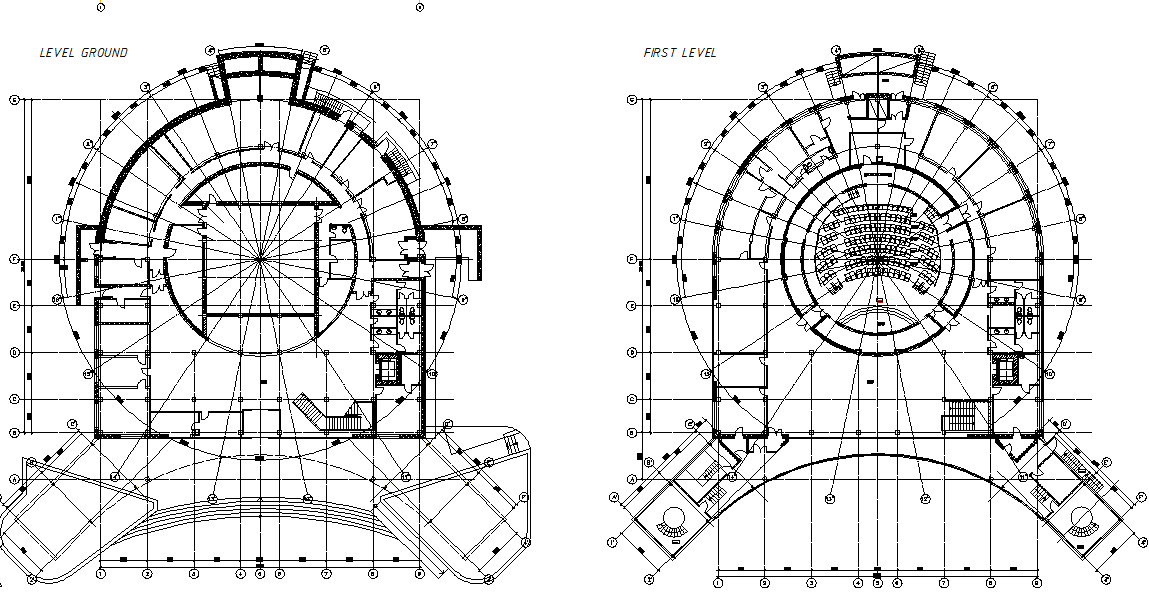 Auditorium layout plan dwg file
