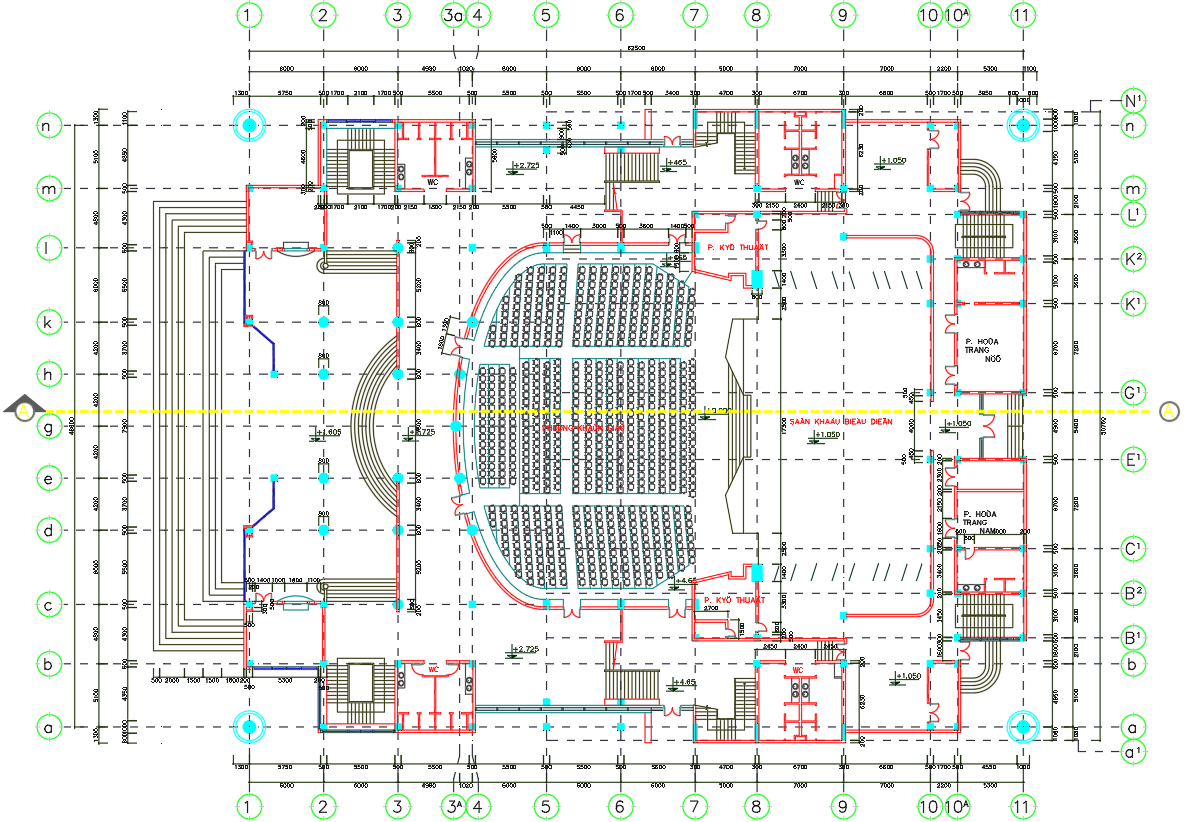 Auditorium Architecture Plan and Design Standards CAD Drawing