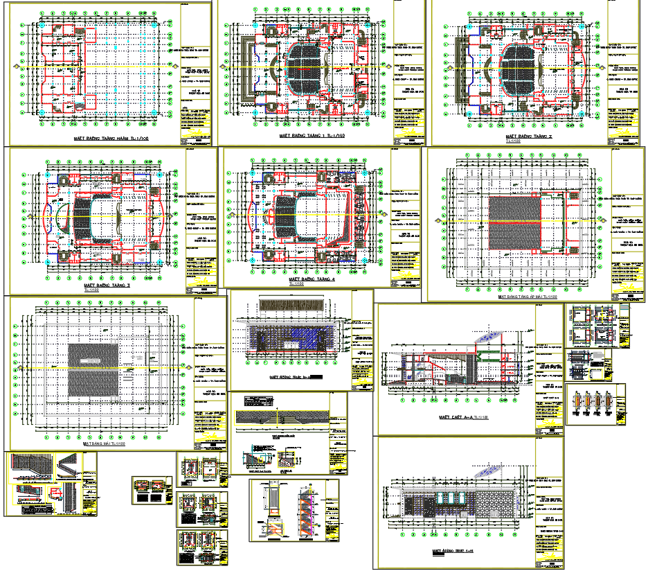 Auditorium Architecture Project Drawing in AutoCAD DWG File