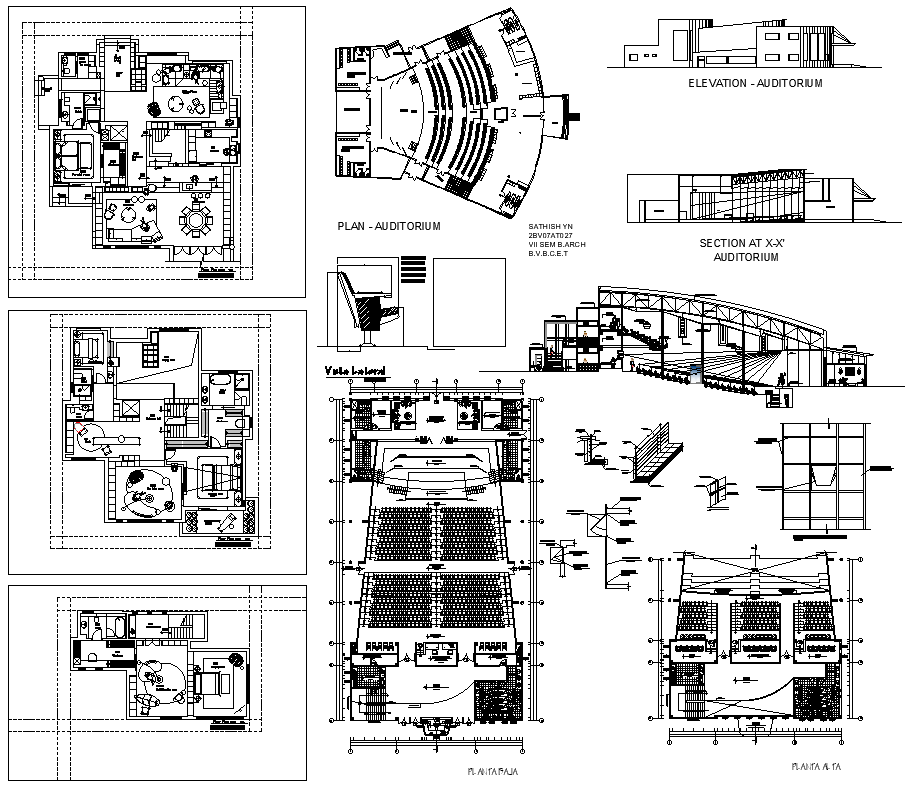 Auditorium Plan Elevation And Section DWG AutoCAD file