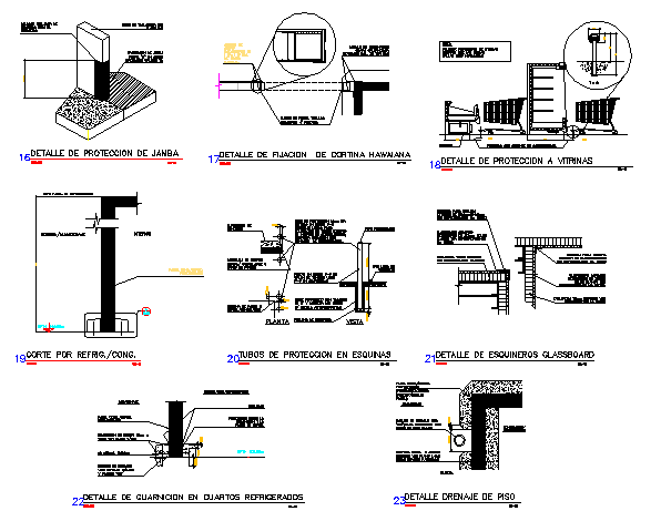 Aura mall constructive and auto-cad details dwg file