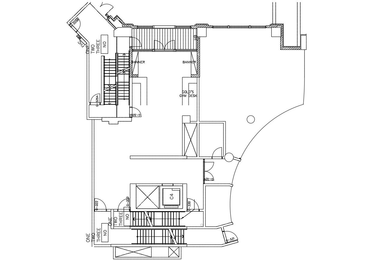 AutoCAD 2D Drawing Floor Plan Of GYM CAD File Free Download