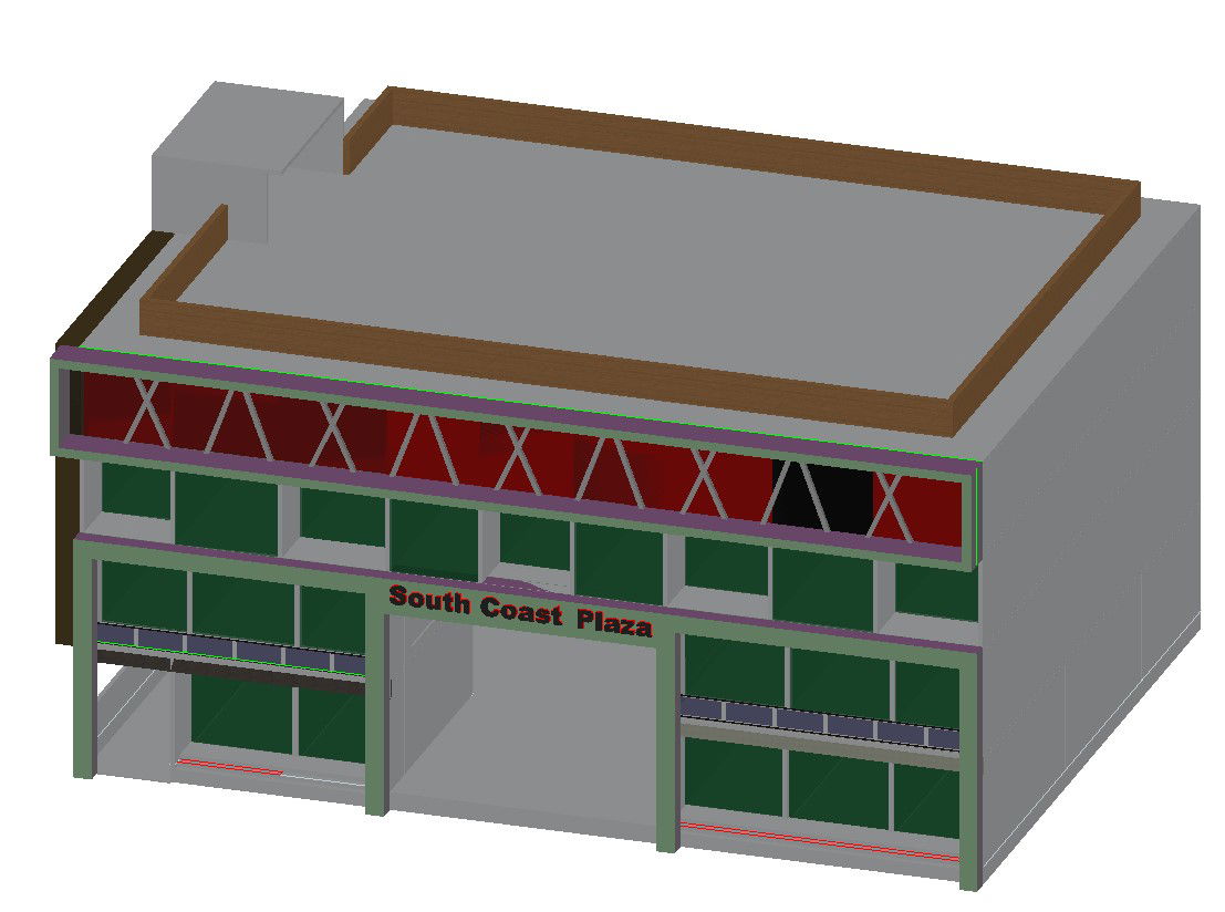 3D Commercial Building Modern Elevation Drawing CAD drawing files