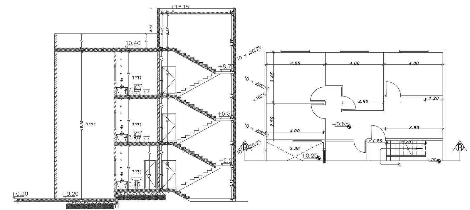 AutoCAD Apartment Building Plan And Section Design