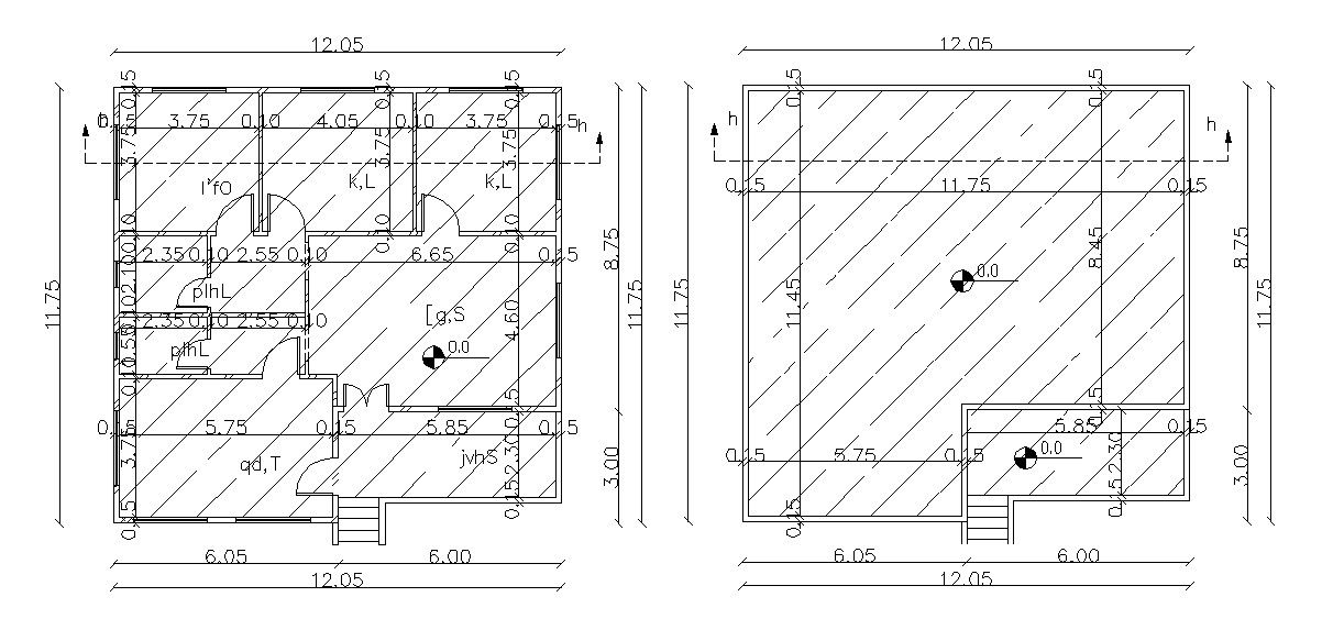 AutoCAD Bungalow Floor Plan And Terrace Design DWG File