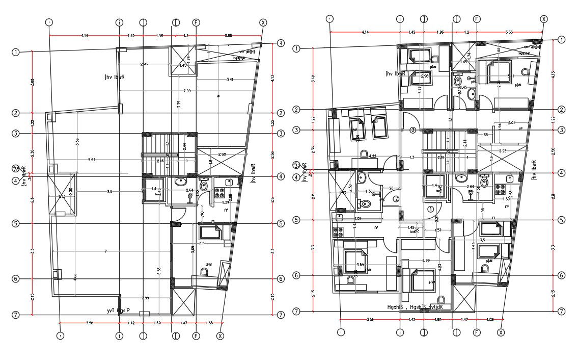AutoCAD DWG Architectural 2D Drawing file of the hotel floor plan details are given. Download the AutoCAD 2D DWG file.