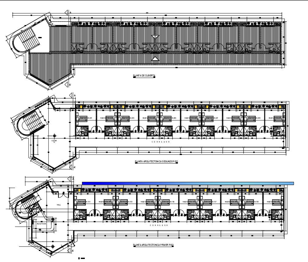 AutoCAD Design Of Hotel Room Floor Plan With Furniture Layout CAD File