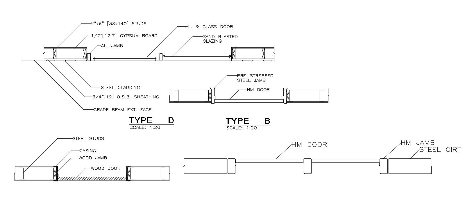 AutoCAD Drawing Of Doors and Window Section CAD File Free Download