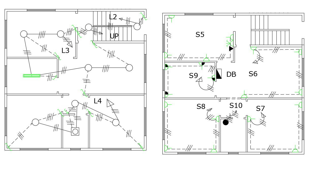 AutoCAD Drawing Of Residential Electrical Layout Plan