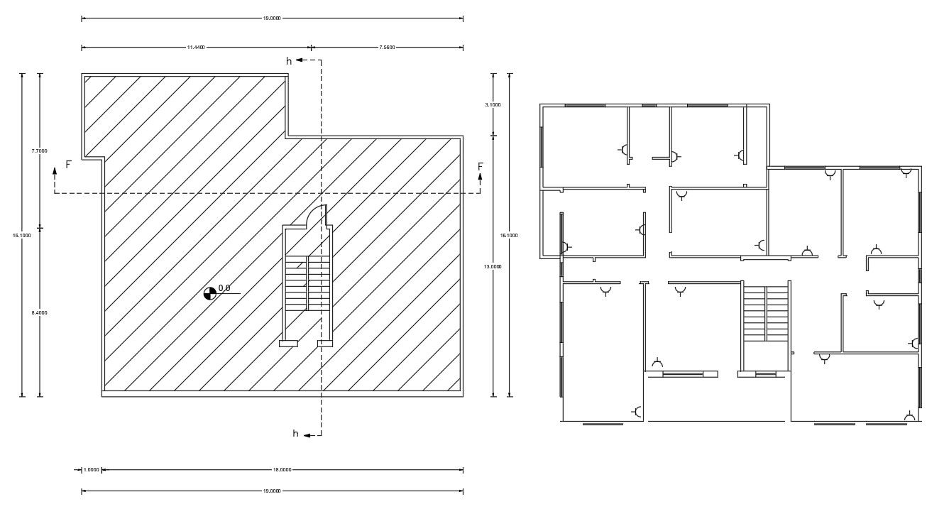 AutoCAD Drawing Of Terrace Floor And House Plan