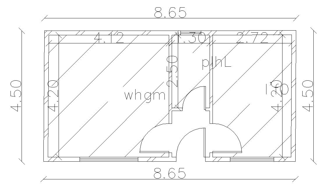 AutoCAD Drawing Small House Building Design With Dimension