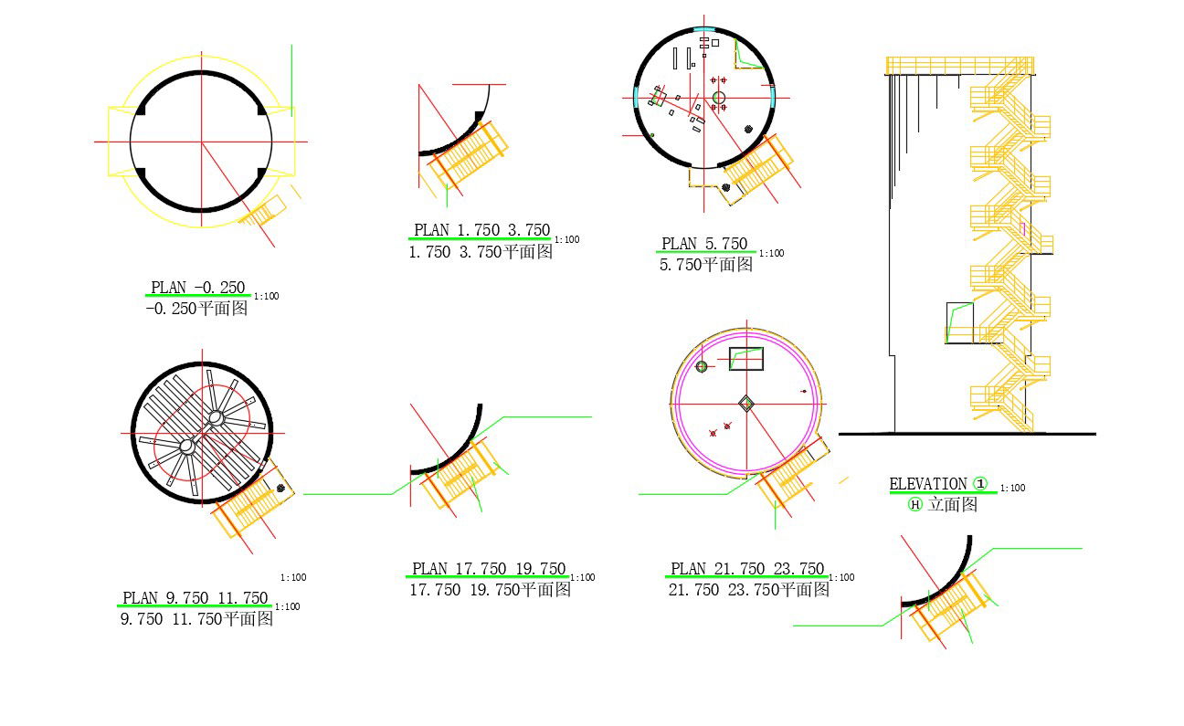 AutoCAD Drawing Staircase Design With Structure CAD File