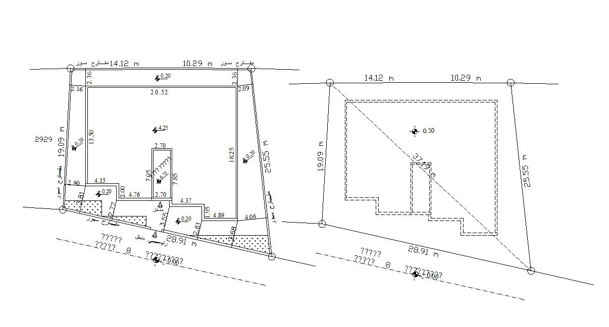 AutoCAD Drawing Survey Plot And Building Demarcation