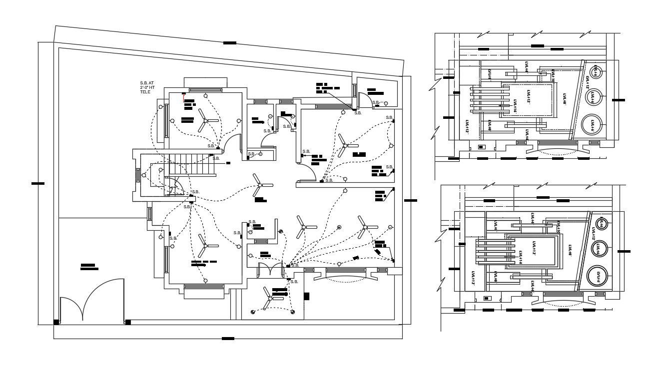 AutoCAD File Of Bungalow Electrical Plan And Ceiling Design CAD File