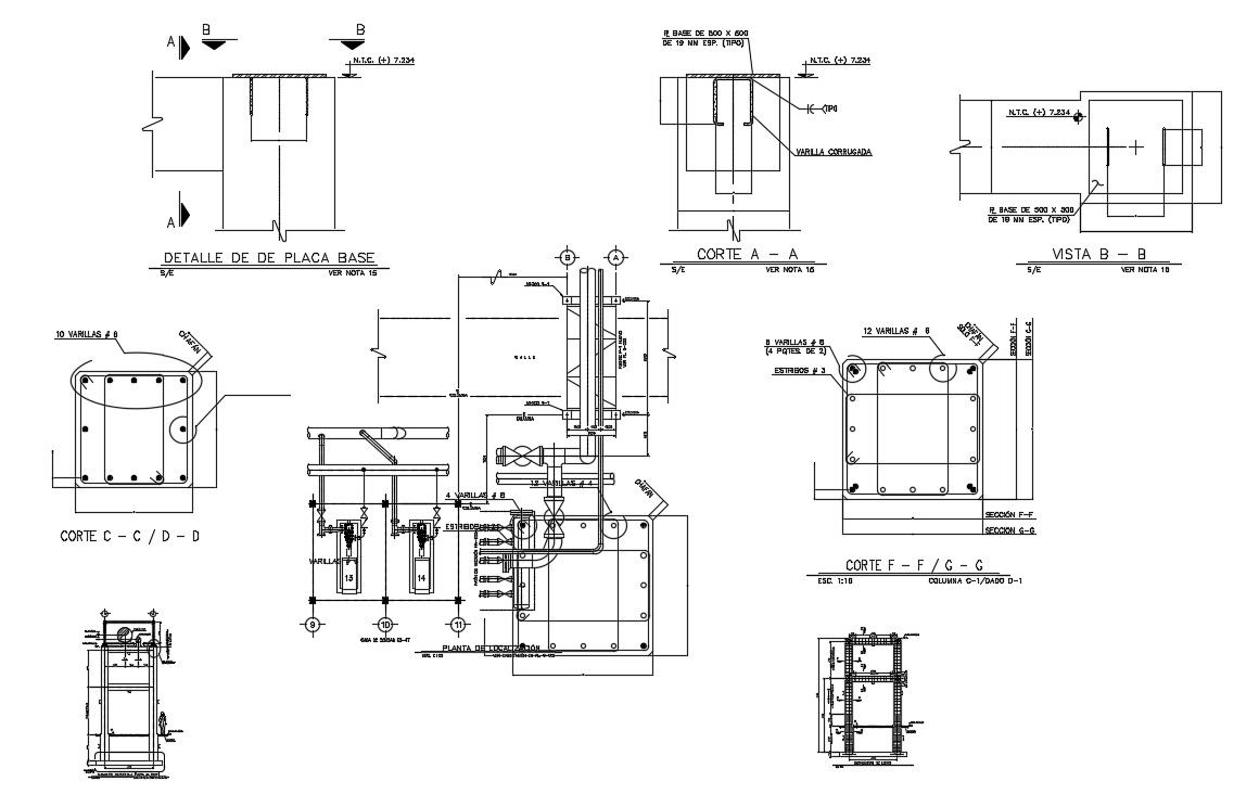 AutoCAD File Structure Bars And Column Design 2D CAD Drawing