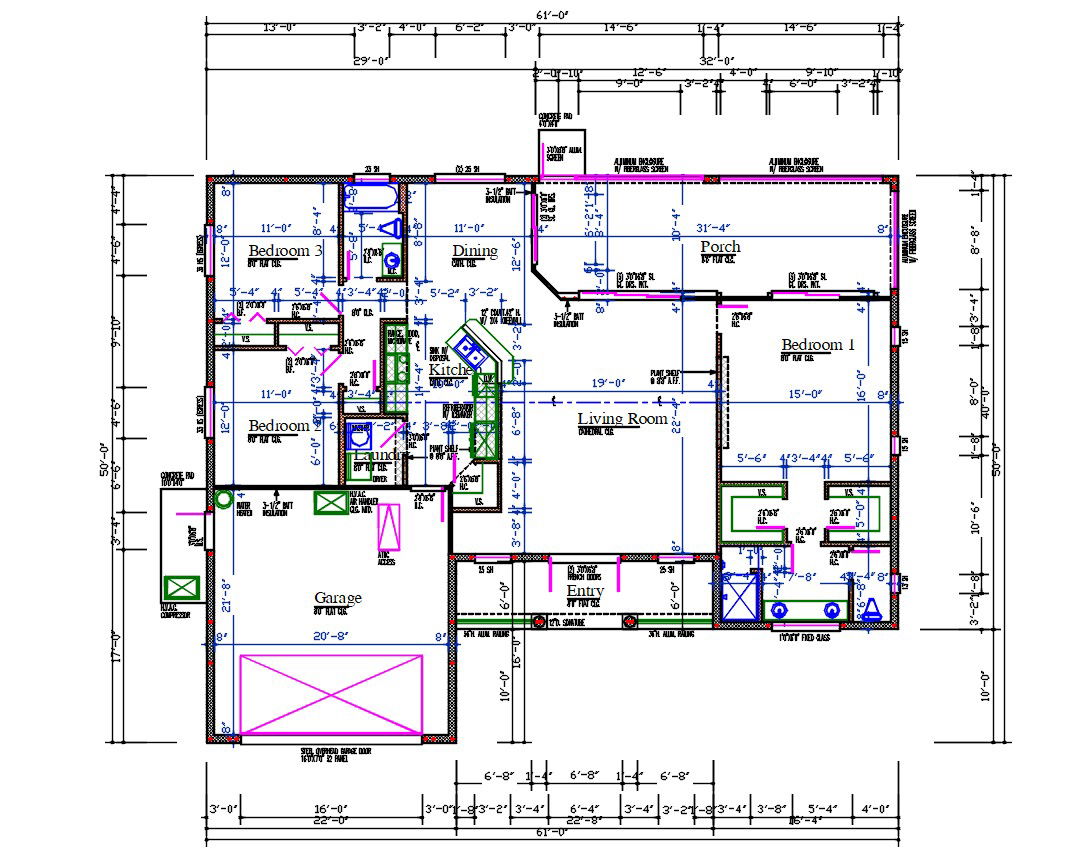 AutoCAD House Architecture Plan