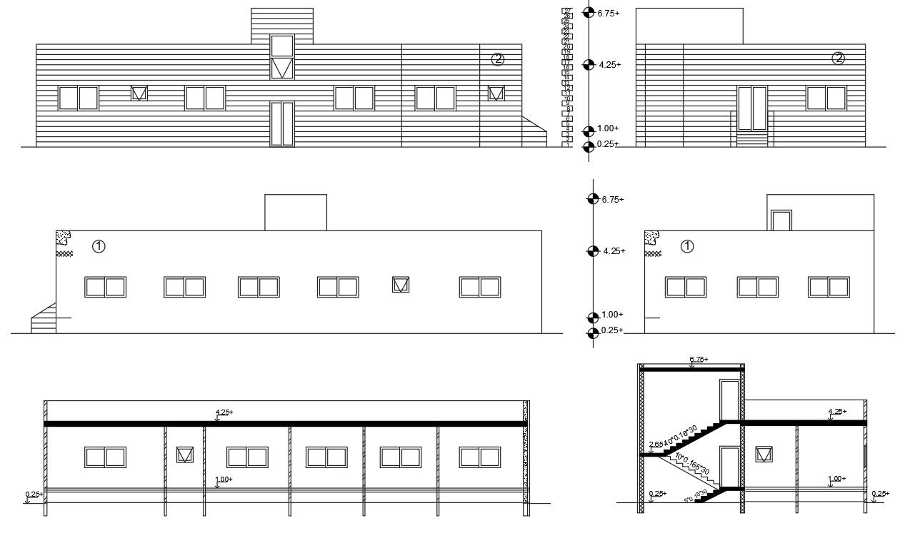 AutoCAD House Building Sectional Elevation Design