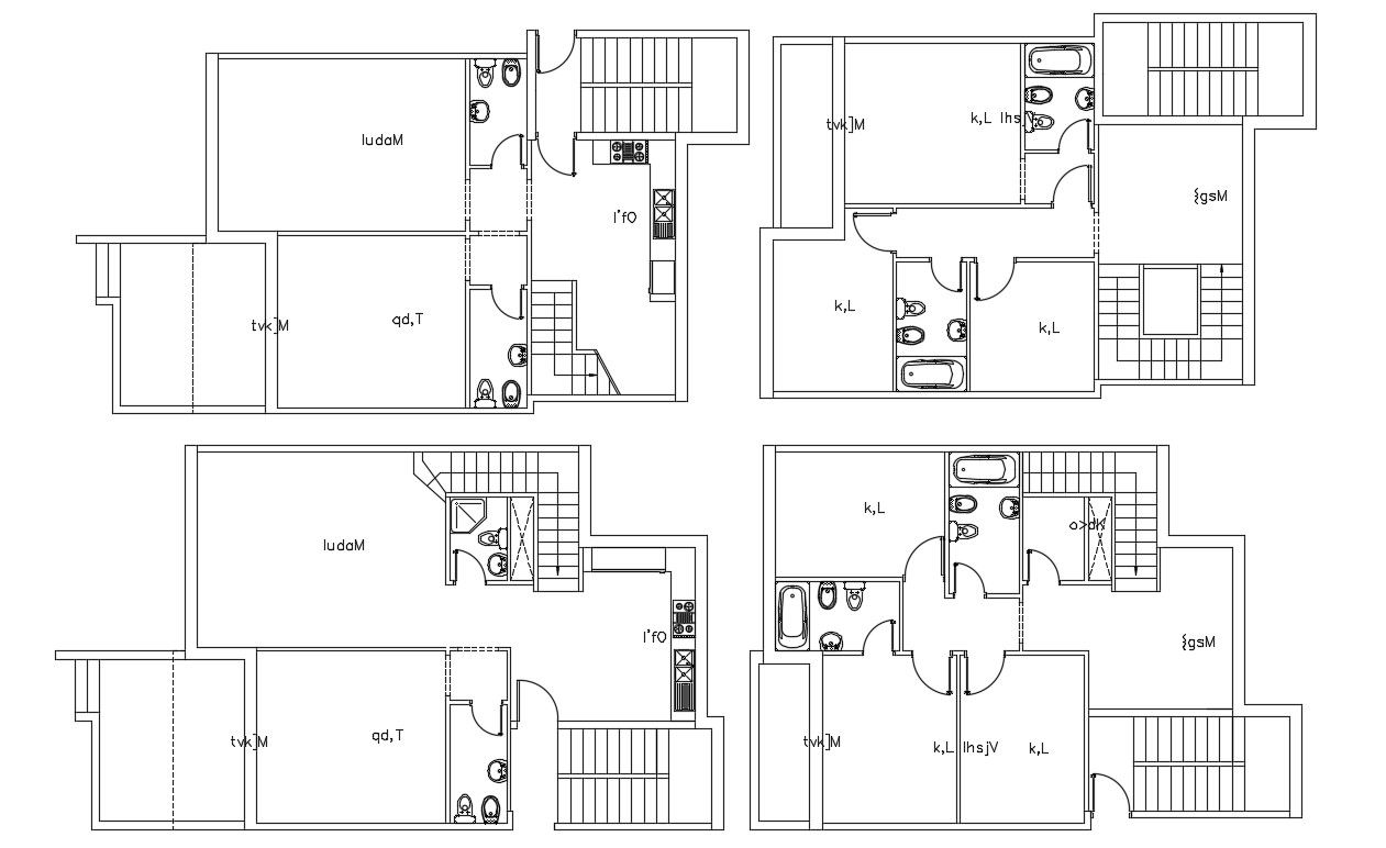 AutoCAD House Ground And First floor Plan DWG File