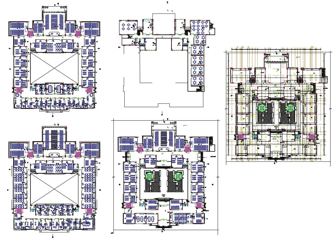AutoCAD Plan Of Engineering College With Furniture Layout Design DWG File