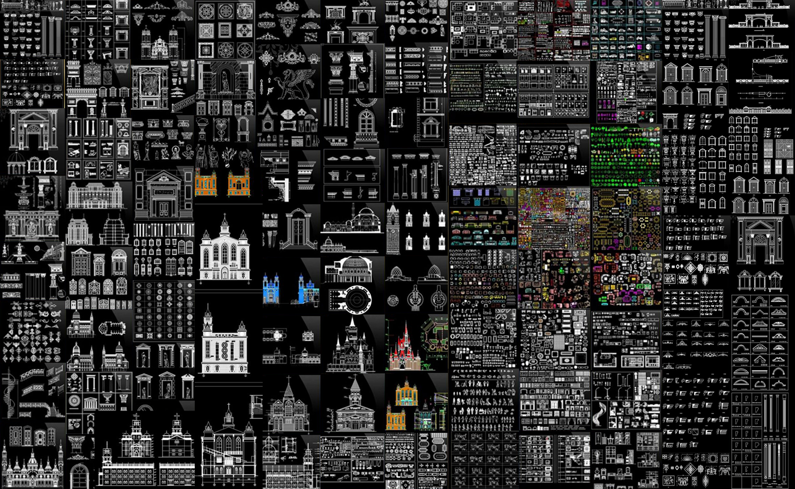 AutoCAD blocks and Architecture-Interiors detail cad drawing set-1