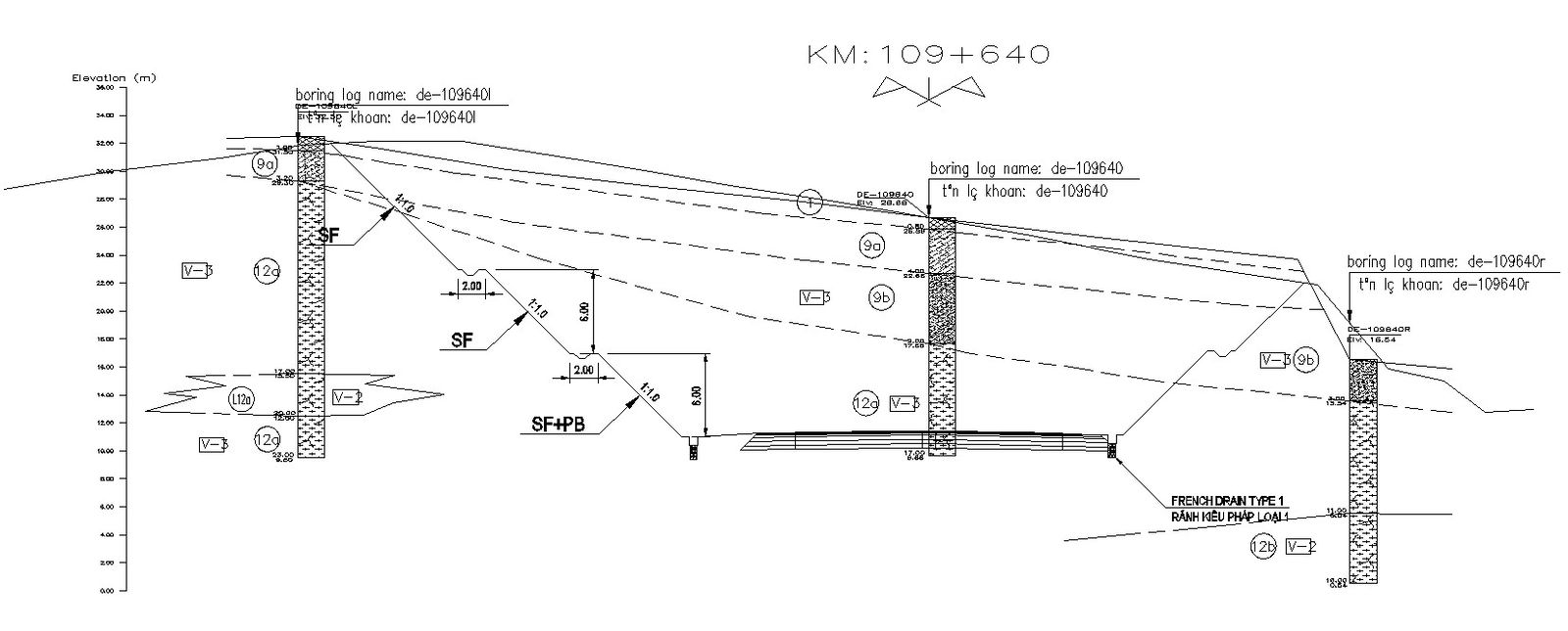 AutoCAD 2D DWG Drawing file of the typical cross-section of deep excavation details. Download the AutoCAD DWG file.