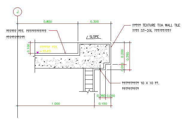 AutoCAD 2D DWG drawing file Texture Toa wall tile section details. Download the AutoCAD free DWG file.