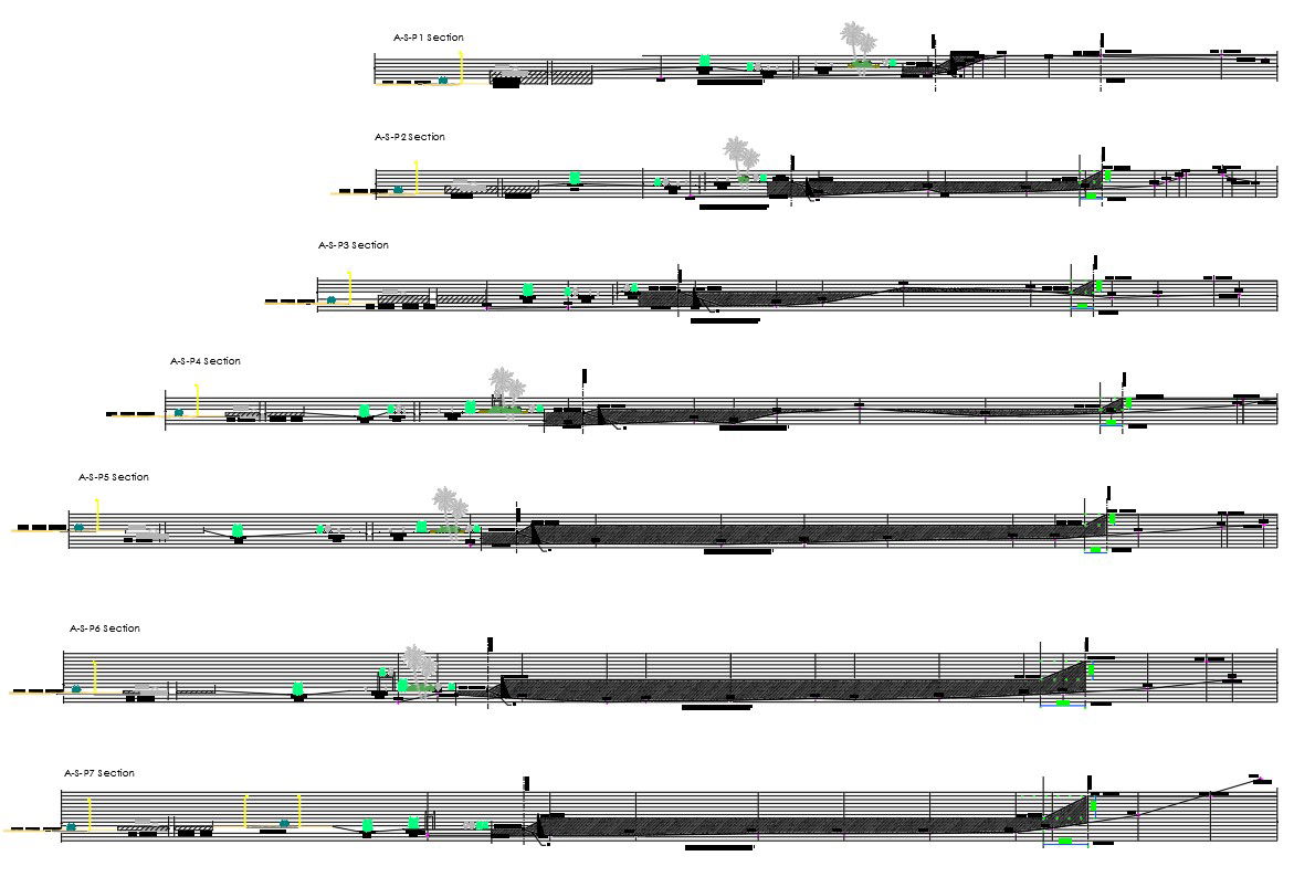AutoCAD 2D DWG file shows the Details of the Road sectional diagram. Download the AutoCAD DWG file.