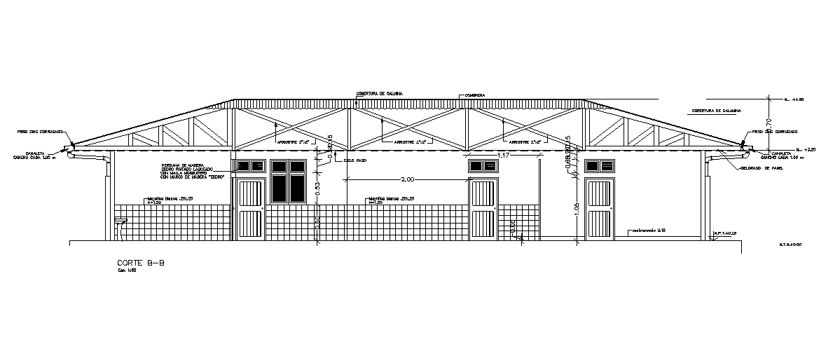 AutoCAD 2D House Section Drawing Download DWG File